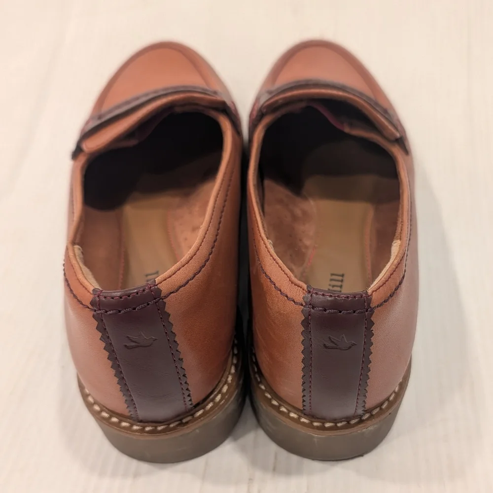 COBB HILL Janney Tan Leather Penny Loafers Women's Slip On Shoes Size 9